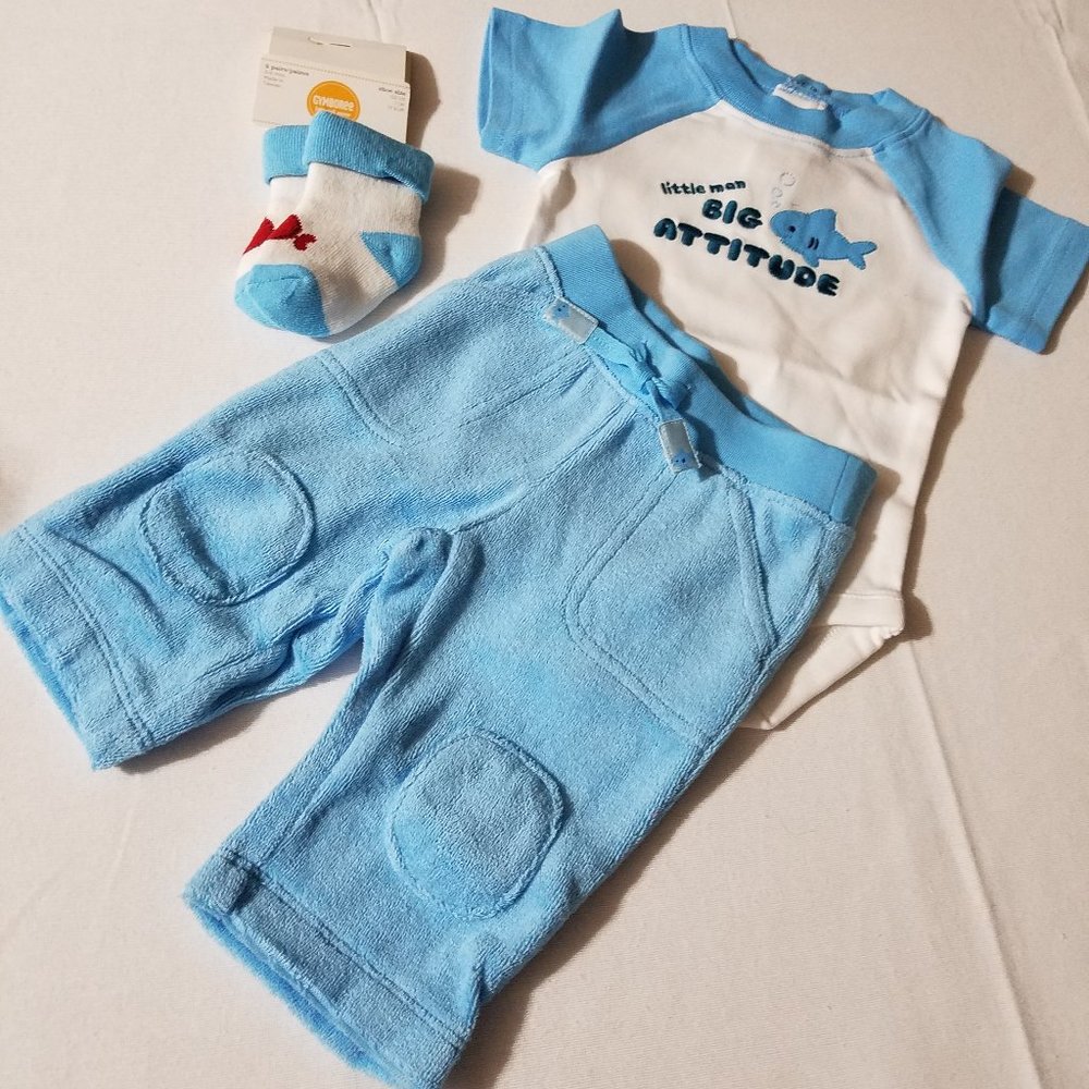 Gymboree Hello Submarine NWT 0-3 Month pants & Bodysuit, 3-6 month socks